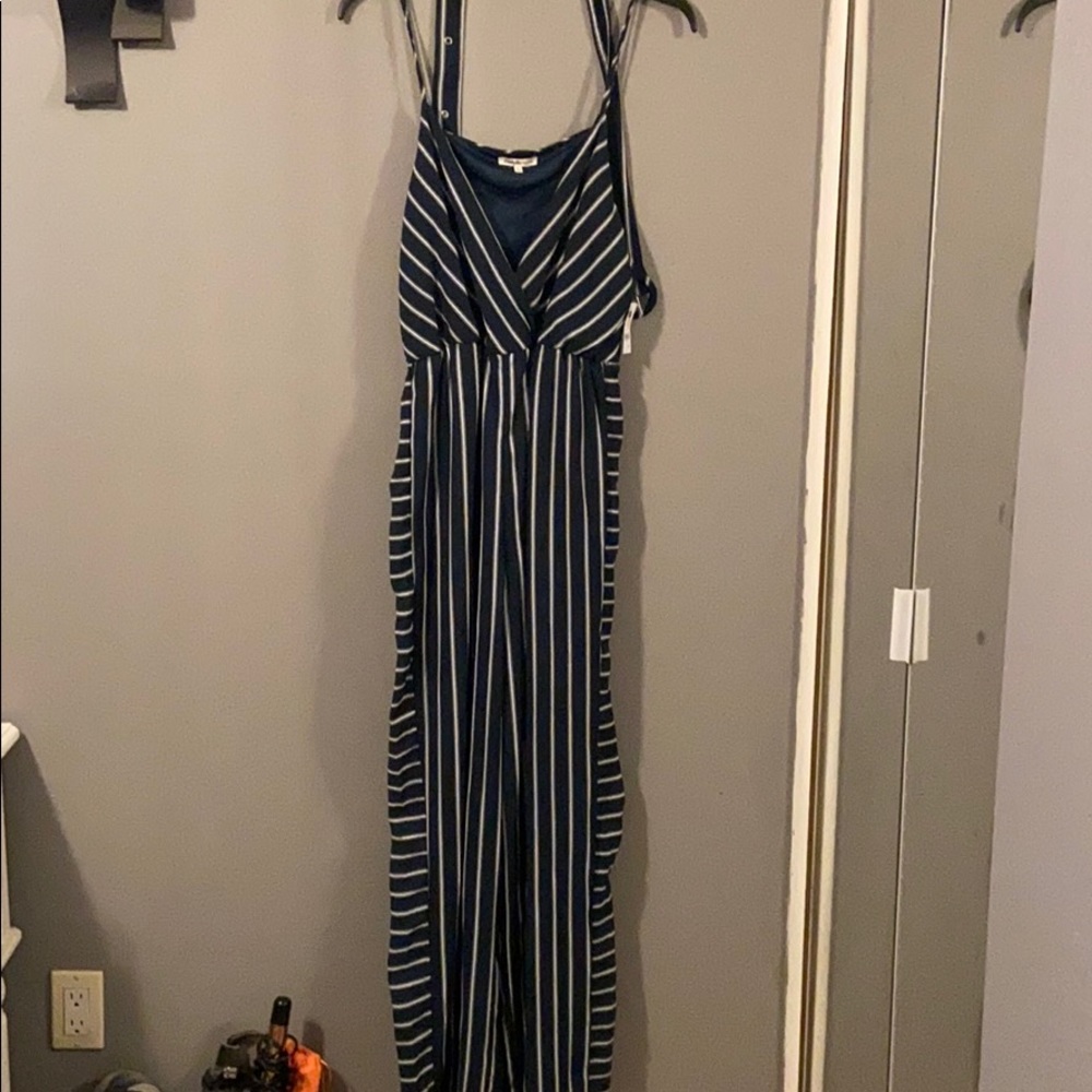 Dark green and white jumpsuit